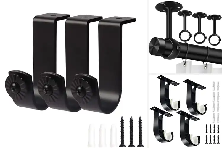 Detailed view of Best Ceiling Mount Curtain Rod Brackets