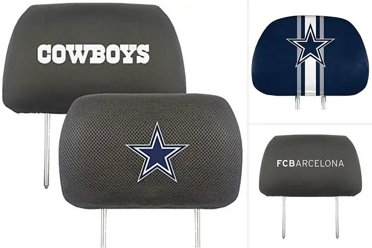 Detailed view of Best Dallas Cowboys Head Rest Covers