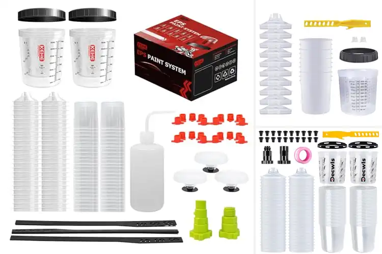 Detailed view of Best disposable paint mixing cup systems