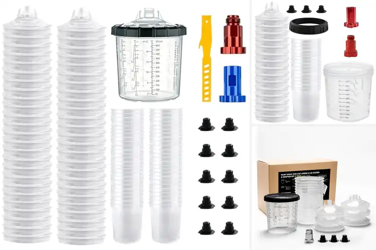 Detailed view of Best HVLP LVLP Spray Gun Cups: Smooth, Clean, Pro Painting